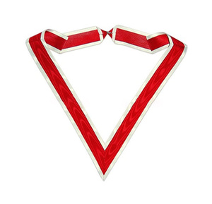 Collarín Ceremonial de los Caballeros Templarios Ingleses Past Preceptor - Rojo y Blanco, Regalia Premium, Fabricante de Collares para Logias - Product Image 1