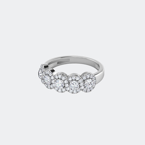 แหวนวงแหวนห้าเม็ดทรงกลมเจียระไนแบบพาเว่ 0.75 กะรัต - Product Image 5