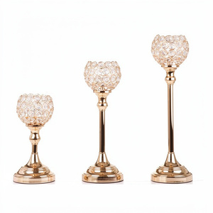 Gold Plated Candle <b>Stand</b> <b>With</b> Crystal Votive New Look in Metal Candle <b>Stand</b> Handmade Candle Holders in Wholesale Price - Product Image 1