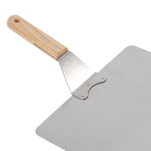 Pelle à pizza en acier inoxydable avec manche en bois, grande pelle à pizza pour la cuisson au four et l'utilisation en cuisine - Product Image 4