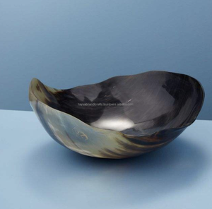 Ensemble de bols en corne polie naturelle, style rustique, ferme, nautique, décoratif, artistique, motif floral, écologique, artisanal, pour servir - Product Image 3