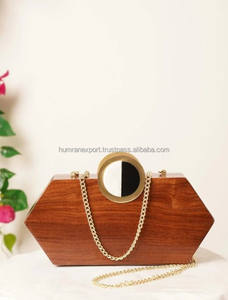 Wholesale Classic Minimalist Wooden Clutch Purses Fashion Vintage Party <b>Bags</b> <b>for</b> <b>Weddings</b> Bridal Lightweight Chain Strap - Product Image 3