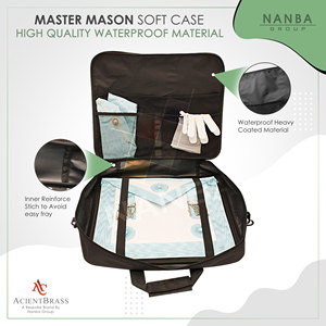 NANBA GROUP Masonic <b>Apron</b> Case OES-Lightweight Waterproof Eco-friendly Soft <b>Black</b> Square Christmas Cordura Fabrics Regalia WM/MM - Product Image 3