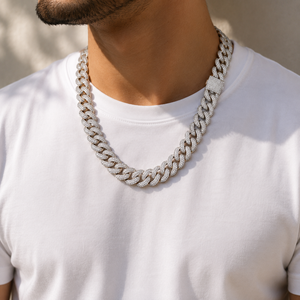 Custom Moissanite Cuban Link <b>Choker</b> Necklace 925 Sterling <b>Silver</b> Luxury Round Diamond Chain Unisex Everyday Wear - Product Image 4