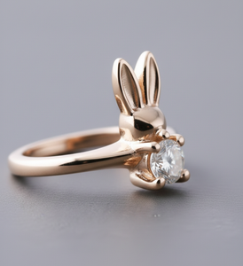 Bague Chrétienne Minimaliste de Haute Qualité en Argent Sterling 925 Massif Plaqué Or 22 carats avec Zircon Sertis en Sceau et Coupe Brillante, Motif Chat - Product Image 6