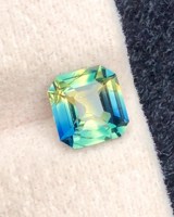 Zafiro verde azul bicolor, corte octogonal radiante, piedra preciosa natural suelta de Sri Lanka para joyería.