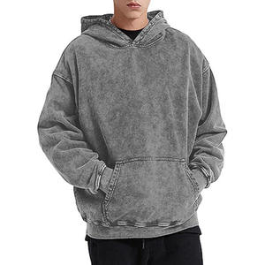 Sudadera con Capucha Oversize de Algodón Grueso de 400 g/m² para Hombre, Estilo Baggy, con Logo Personalizado, de Alta Calidad, con Efecto Desgastado y Lavado Ácido - Product Image 3