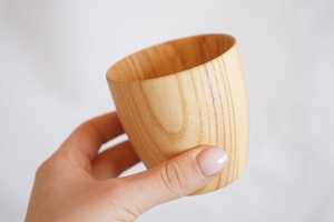Wooden Coffee <b>Cup</b> with Saucer Handmade Wood Tea <b>Cup</b> Rustic <b>Espresso</b> Mug Oak Ash Walnut Birch - Product Image 4