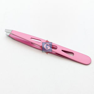แหนบถอนขนคิ้วสีชมพูคุณภาพดีที่สุด ทำจากสแตนเลส ปลายเฉียง สำหรับกำจัดขนคิ้ว - Product Image 2