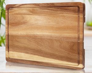 Wooden Chopping <b>Block</b> Sturdy Construction Square <b>Shape</b> 1.3cm Thick Dishwasher Safe Non-Toxic Easy to Clean - Product Image 5