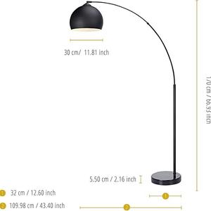 Lampe sur pied contemporaine avec abat-jour en tissu et interrupteur au pied pour chambre à coucher - Product Image 4