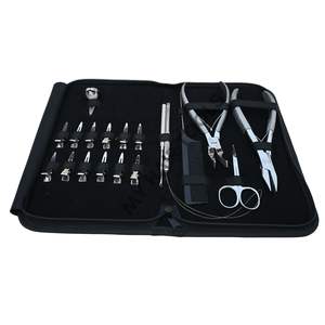 Kit Complet d'Outils pour Extensions Capillaires avec Pince à Micro-Anneaux Argentée, Outil de Tirage à Boucle, Pinces à Cheveux et Mini Ciseaux - Product Image 1