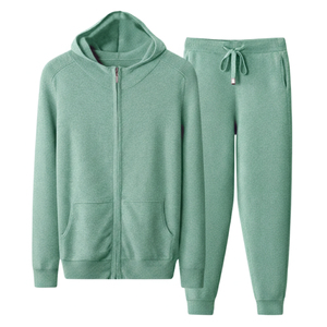 Conjunto Deportivo Personalizado de Dos Piezas con Sudadera con Capucha y Cremallera Completa, Pantalones Deportivos para Hombre, Lavado Ácido, Informal, para Entrenamiento de Fútbol - Product Image 4