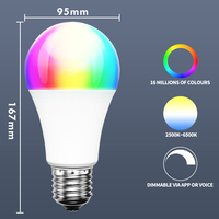 Bombilla LED Inteligente RGB con Wifi, Regulable, Bluetooth, Luz Mágica A60 7W 9W E27, Alta Calidad, Ahorro de Energía para el Hogar
