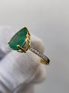 Anillo de compromiso étnico con esmeralda, plata de ley 925, chapado en oro de 14 quilates, anillo de promesa de aniversario de bodas, regalo para ella - Product Image 5