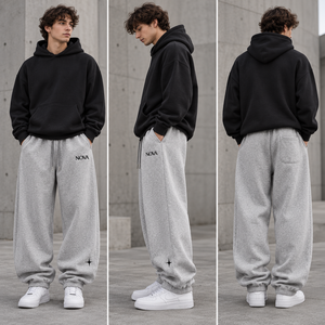 <b>mens</b> heavyweight <b>fleece</b> baggy sweatpants custom logo oversized <b>jogger</b> pants wide leg trousers high quality streetwear <b>joggers</b> me - Product Image 4