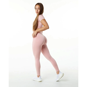 Legging sans couture en tissu popeline coton/fibre de bambou, taille mi-haute, motif floral, respirant, style streetwear pour femme - Product Image 5