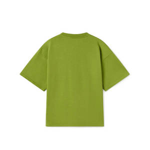 Camiseta Extra Grande de Cuello Redondo para Mujer, Color Verde Oliva, Manga Corta, Color Sólido, Corte Holgado, Transpirable, de Algodón Jersey, para Primavera y Verano - Product Image 2