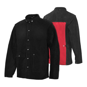 Veste de soudeur en cuir de vachette pleine fleur ignifuge de haute qualité, résistante, pour la lutte contre les incendies et les travaux FR - Product Image 1