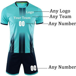 ชุดฟุตบอลสั่งทำขายส่ง ไซส์พลัส แห้งเร็ว ระบายอากาศได้ดี ผลิตจากโพลีเอสเตอร์ พิมพ์ลายโลโก้ทีมด้วยเทคนิค Sublimation - Product Image 2