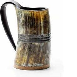 Nouvelle arrivée : Tasse à boire en corne de buffle, style Viking, finition naturelle, écologique, réutilisable et lavable. - Product Image 1