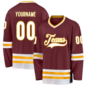 Wholesale Best Selling <b>Top</b> Quality Direct Industry Custom Black <b>White</b> Hockey <b>Lace</b> Neck Jersey - Product Image 3