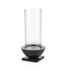 Blown Glass Candleholder with <b>Black</b> Metal Base for Home Decoration Heat Resistant Design Metal Glass Votives Candle Holder - Product Image 1