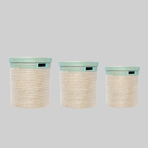 Cesta de lavandería artesanal de paja natural con tapa plana, cesta de almacenamiento hecha a mano, venta al por mayor, ecológica, hecha en Vietnam - Product Image 1