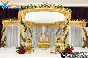 Mandap de mariage indien sur le thème du Jardin Celeste, magnifique toile de fond extérieure de Manavarai du sud, Mandap de Manavarai de forme ronde - Product Image 5