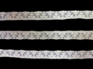 High Quality Premium <b>White</b> Organza <b>Lace</b> Trim, Glass Nylon Embroidered Floral Trefoil Ribbon, Sheer Scalloped Edge <b>Lace</b> - Product Image 3