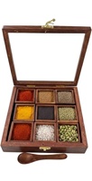 Caja de Madera para Especias, Diseño Único y de Lujo, Personalizable, con Compartimentos, Estilo Antiguo