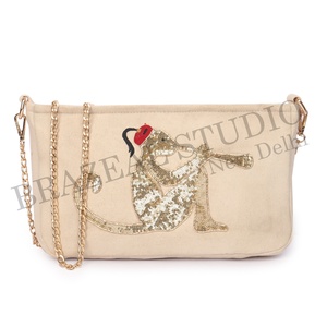 New Arrival BRAZEAL STUDIO Velvet Fashion Designer Women Single Beaded Geometric Pattern Shoulder Clutch Purse Cover Daily Life - Product Image 2