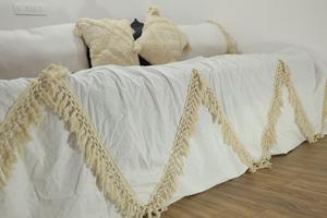 Juego de funda nórdica estilo boho con borlas y flecos, ropa de cama de algodón, incluye funda de almohada, funda de edredón estilo rústico, decoración para cama - Product Image 4