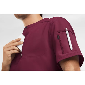 Hospital Uniforms for Unisex Medical Nursing Scrubs Sets Spandex/Polyester Woven Seamless Fusing Needle Detection Logo Included - Product Image 3