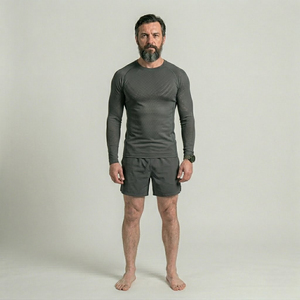 Chemises de protection anti-UV pour hommes à manches longues, respirantes, à séchage rapide, compressives, écologiques, antibactériennes, en spandex/polyester, personnalisables OEM - Product Image 4