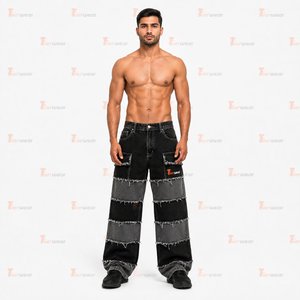 Pantalon Cargo en Jean pour Homme – Vente en Gros, Logo Personnalisé, Multi-Poches, Style Utilitaire, Décontracté, Streetwear, Vêtement de Travail en Coton Denim - Product Image 4