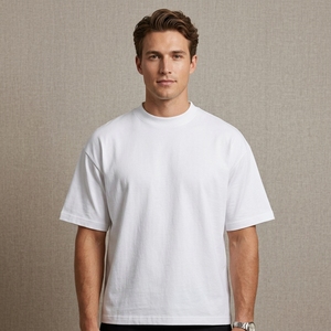 Men's Oversized <b>Tie</b>-Dye Cotton T-Shirt Short Sleeve O-Neck Casual Solid Color <b>Knitted</b> Blank Design Regular 2026 - Product Image 1