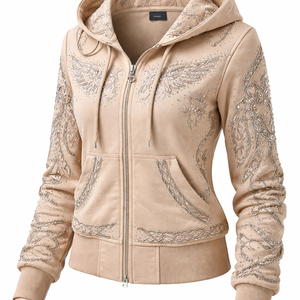 Wholesale Rhinestone Zip Up <b>Jacket</b> for Women - Customizable OEM Bulk Orders from Manufacturer Direct Supplier - Product Image 3