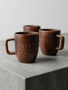 Mug rustique en bois brun, poterie artisanale, tasse à thé Wabi Sabi, tasse à café, vaisselle en bois ukrainienne pour la maison - Product Image 1