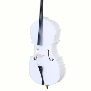 4/4 White Wood Cello Set with Bag Bow Rosin Bridge - Product Image 2