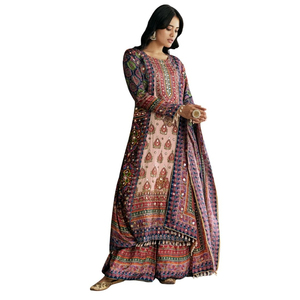 Salwar Kameez pakistanais d'été en dentelle, 100% coton naturel respirant, richement brodé, haute qualité, longueur genou, manches longues - Product Image 3
