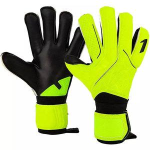 Gants de gardien de but de football, à doigts entiers, vert néon, respirants, antidérapants, fermeture auto-agrippante, unisexe - Product Image 1