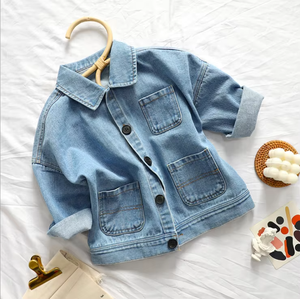 Custom Wholesale Casual <b>Boy</b> Denim Jackets Coat Unisex Girls Kids Jeans Jackets - Product Image 4