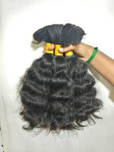 Natural Deep Wave Raw Bulk Indian <b>Hair</b> <b>Braiding</b> Virgin Remy <b>Hair</b> <b>Extensions</b> 100% Unprocessed Wholesale 100g Single Weft 12A - Product Image 3