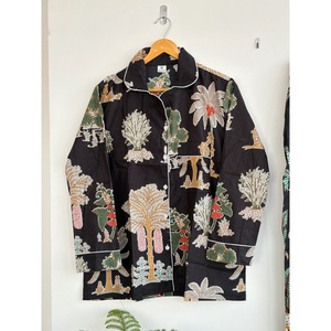 Vestido Camisero Bohemio de Manga Larga con Estampado a Rayas, Cuello en V, Corte Regular, Botones al Frente, Tejido Transpirable 100% Algodón para Todas las Temporadas - Product Image 6