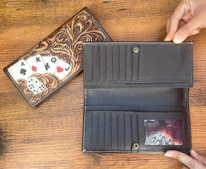 Venta al por mayor de cuero mecanizado a mano RFID bloqueo titular de la tarjeta de crédito cartera y cuero genuino de lujo diseñador largo Ases cartera conjuntos - Product Image 5