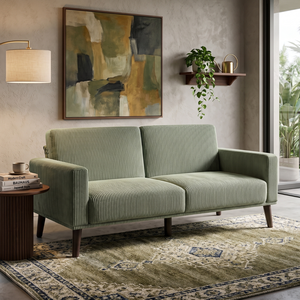 Modern 2 Seater Comfortable Minimalist Sofa Set KD Design Space Saving Foam Upholstered Living Room - Product Image 4