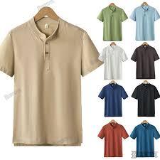 Premium Men’s Henley Polo <b>Shirt</b> – <b>Band</b> <b>Collar</b> Knit Short Sleeve – Breathable Textured Cotton Blend – Slim Fit Casual Summer Top - Product Image 3