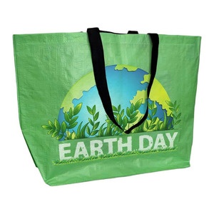 Bolsa de mano de gran capacidad a la moda, personalizada de Vietnam, con impresión flexográfica de gran formato, bolsa tejida de BOPP PP con asa larga - Product Image 3