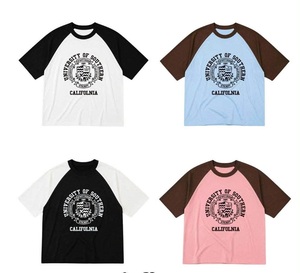 พร้อมส่ง เสื้อยืดแร็กแลนพรีเมียม ผู้ชาย ผ้าฝ้าย 100% คอกลม ตัดต่อสี ดีไซน์เรียบง่าย สวมใส่สบาย ทรงปกติ - Product Image 4